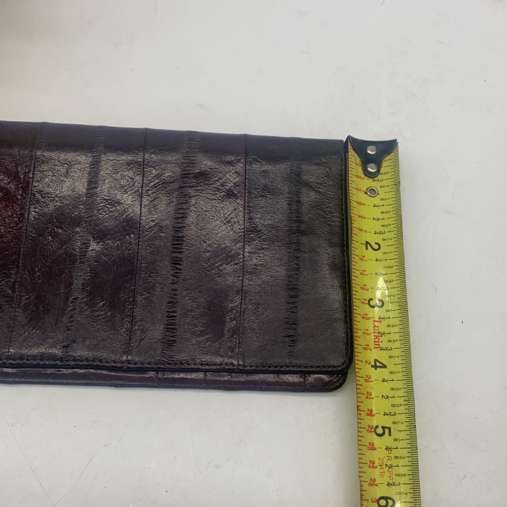 Eel skin Skin Dark Brown Travel Wallet - Picture 6 of 8